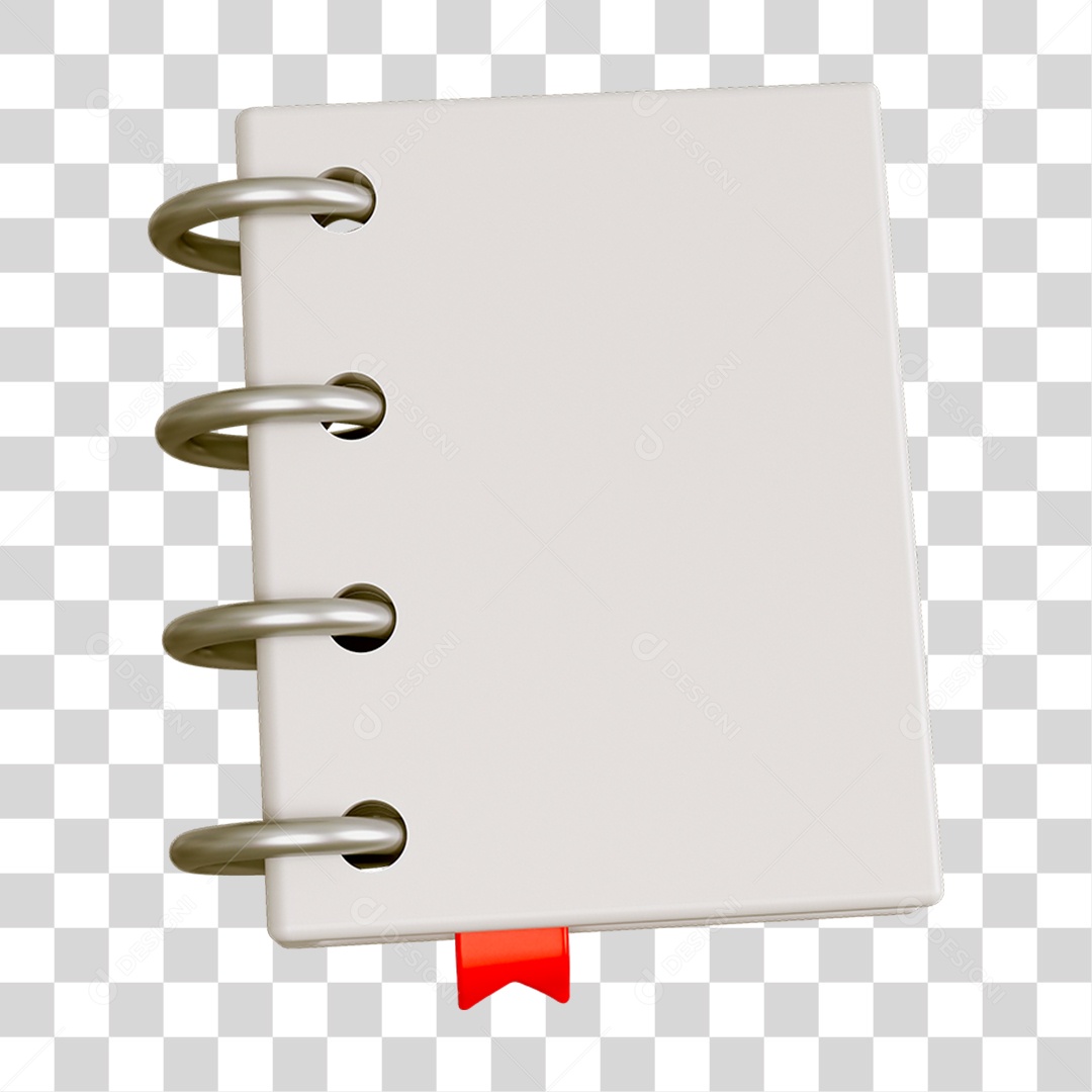 Elemento 3D Livro Caderno Escolar PNG Transparente