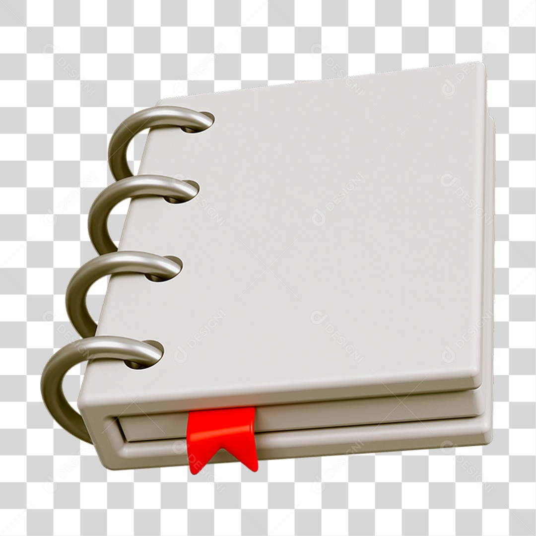 Elemento 3D Livro Caderno Escolar PNG Transparente