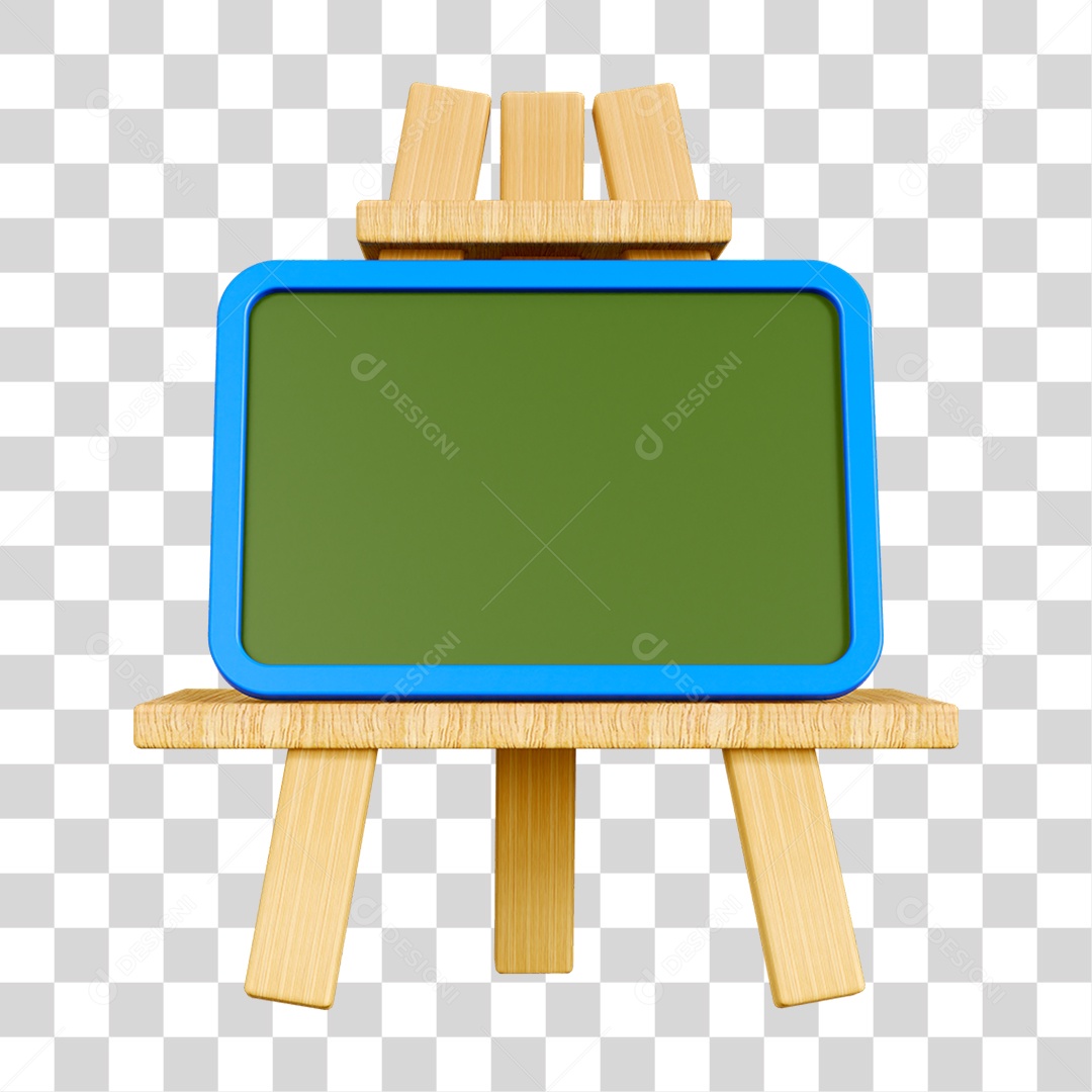 Elemento 3D Quadro Escolar PNG Transparente