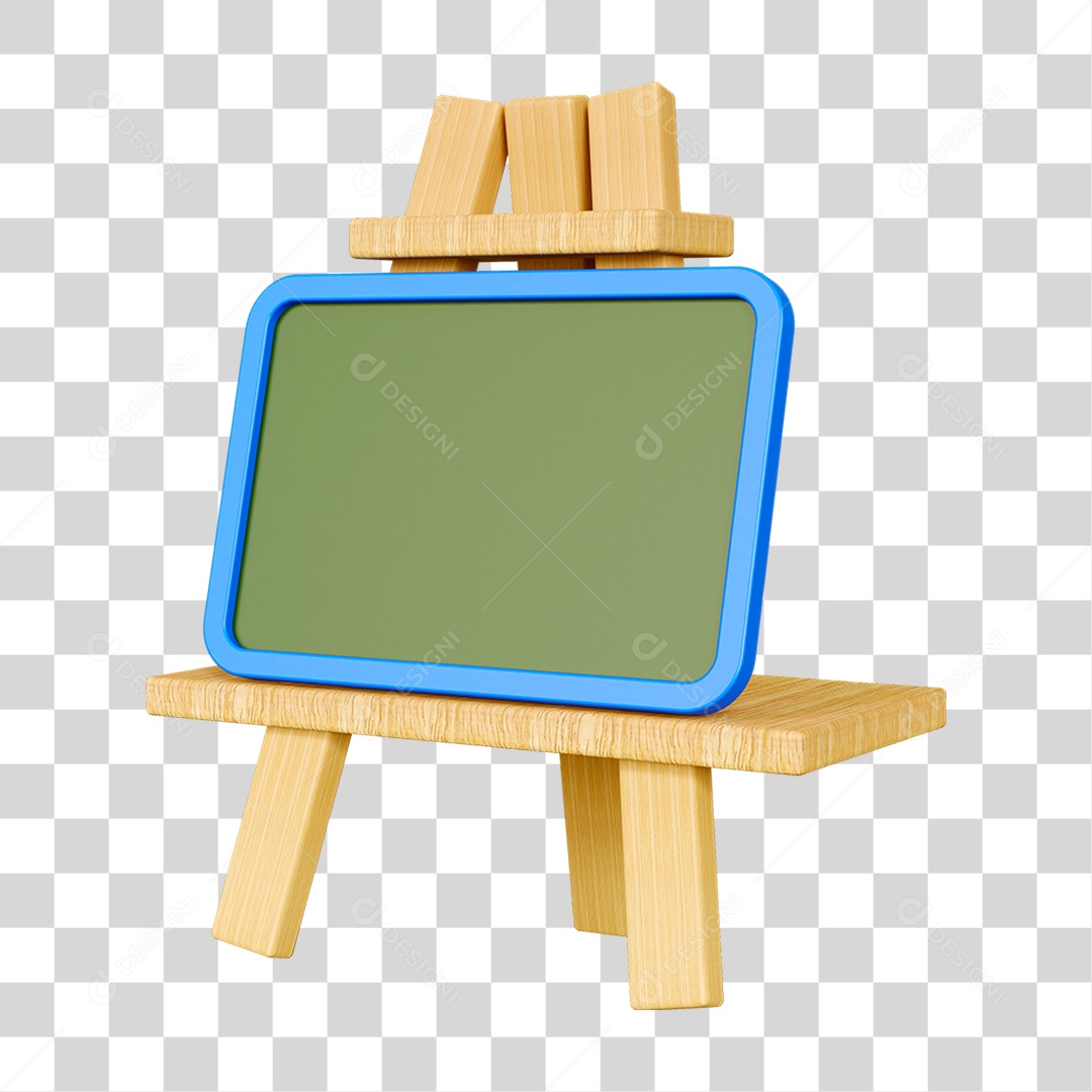 Elemento 3D Quadro Escolar PNG Transparente
