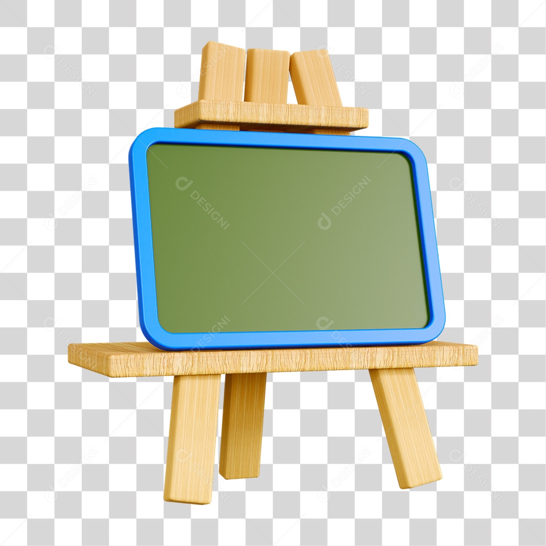 Elemento 3D Quadro Escolar PNG Transparente