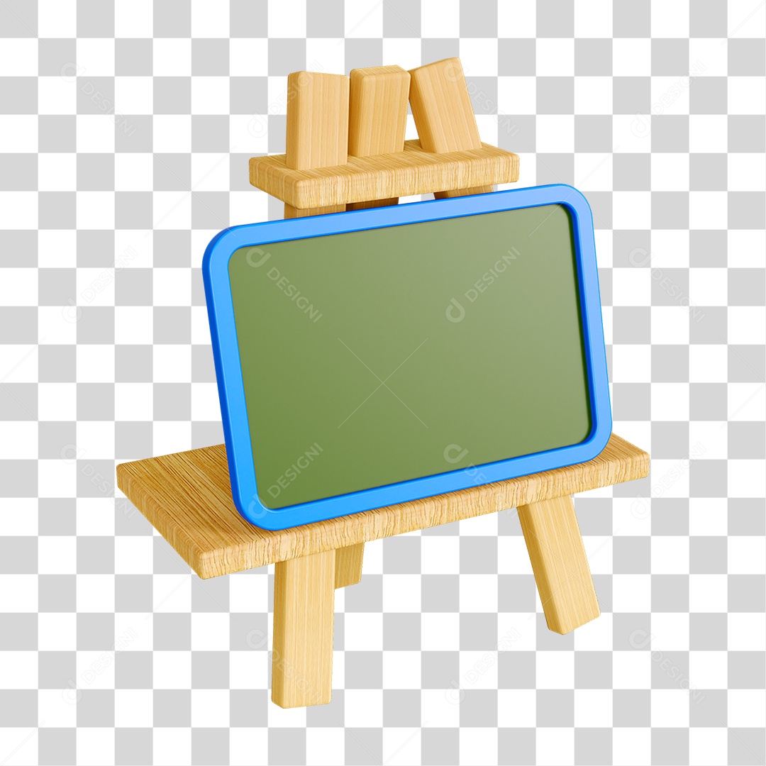 Elemento 3D Quadro Escolar PNG Transparente