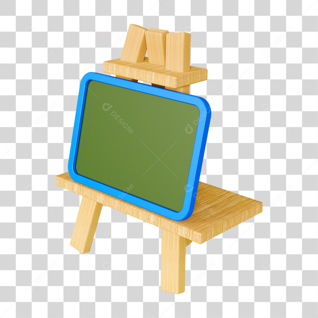 Elemento 3D Quadro Escolar PNG Transparente