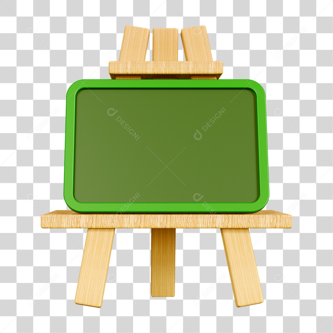 Elemento 3D Quadro Escolar PNG Transparente