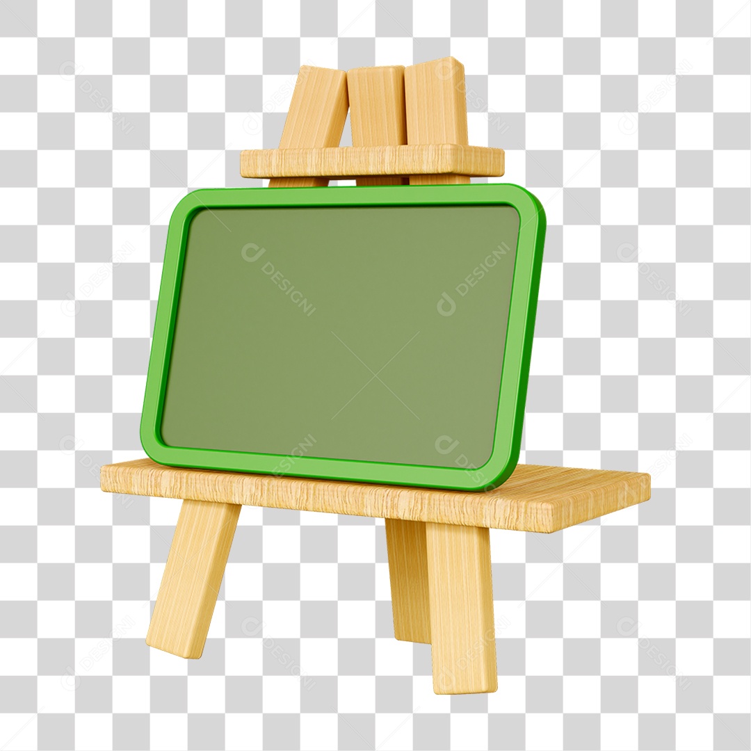 Elemento 3D Quadro Escolar PNG Transparente
