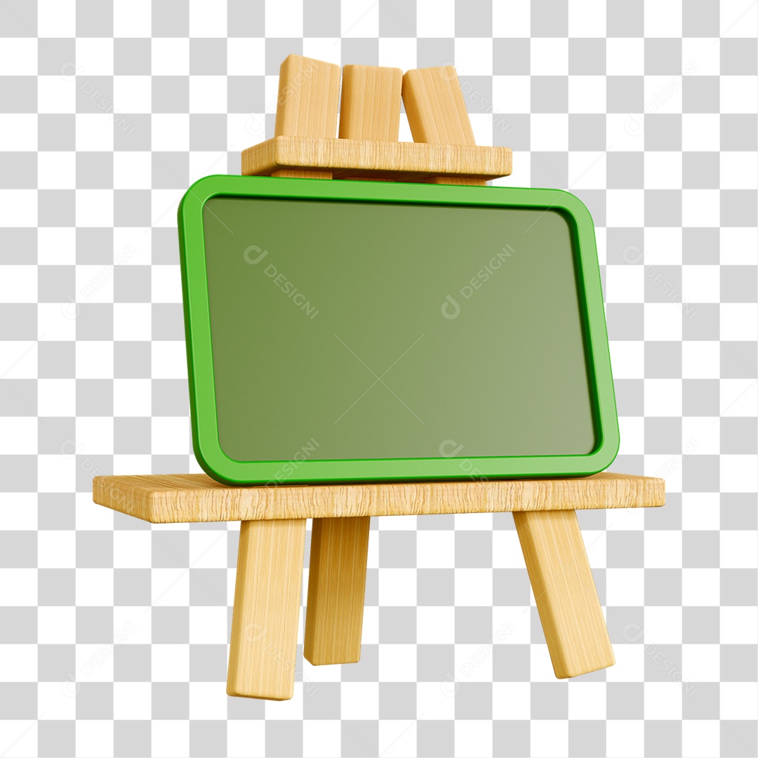 Elemento 3D Quadro Escolar PNG Transparente