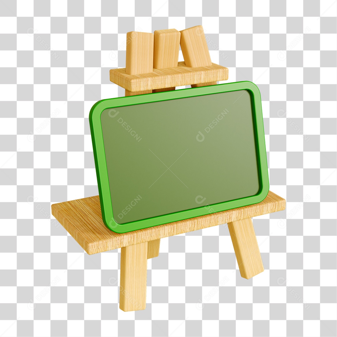 Elemento 3D Quadro Escolar PNG Transparente