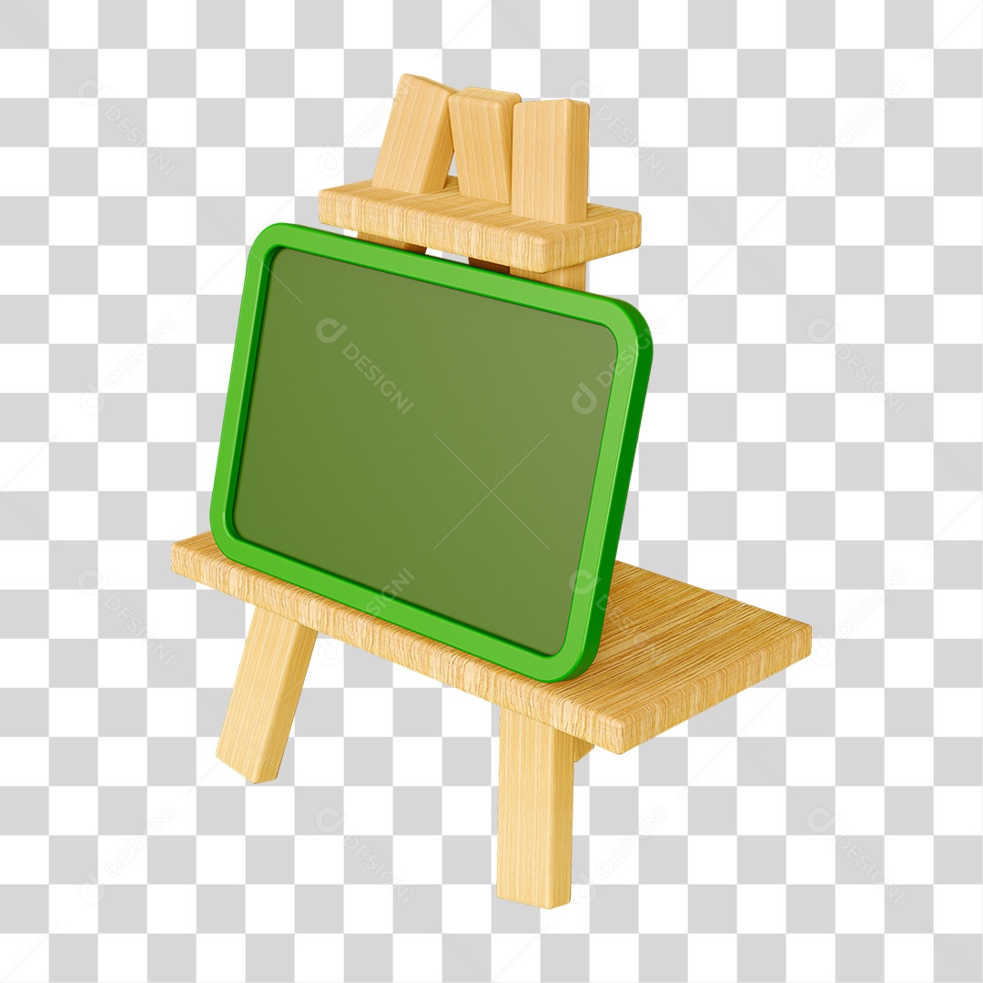 Elemento 3D Quadro Escolar PNG Transparente