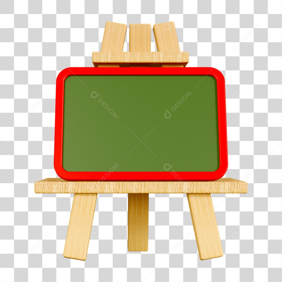Elemento 3D Quadro Escolar PNG Transparente