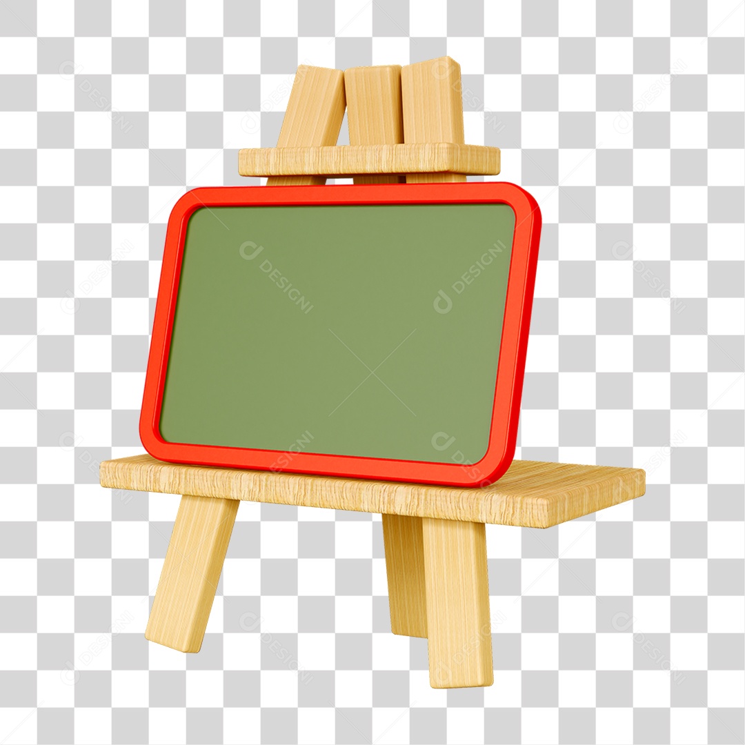 Elemento 3D Quadro Escolar PNG Transparente