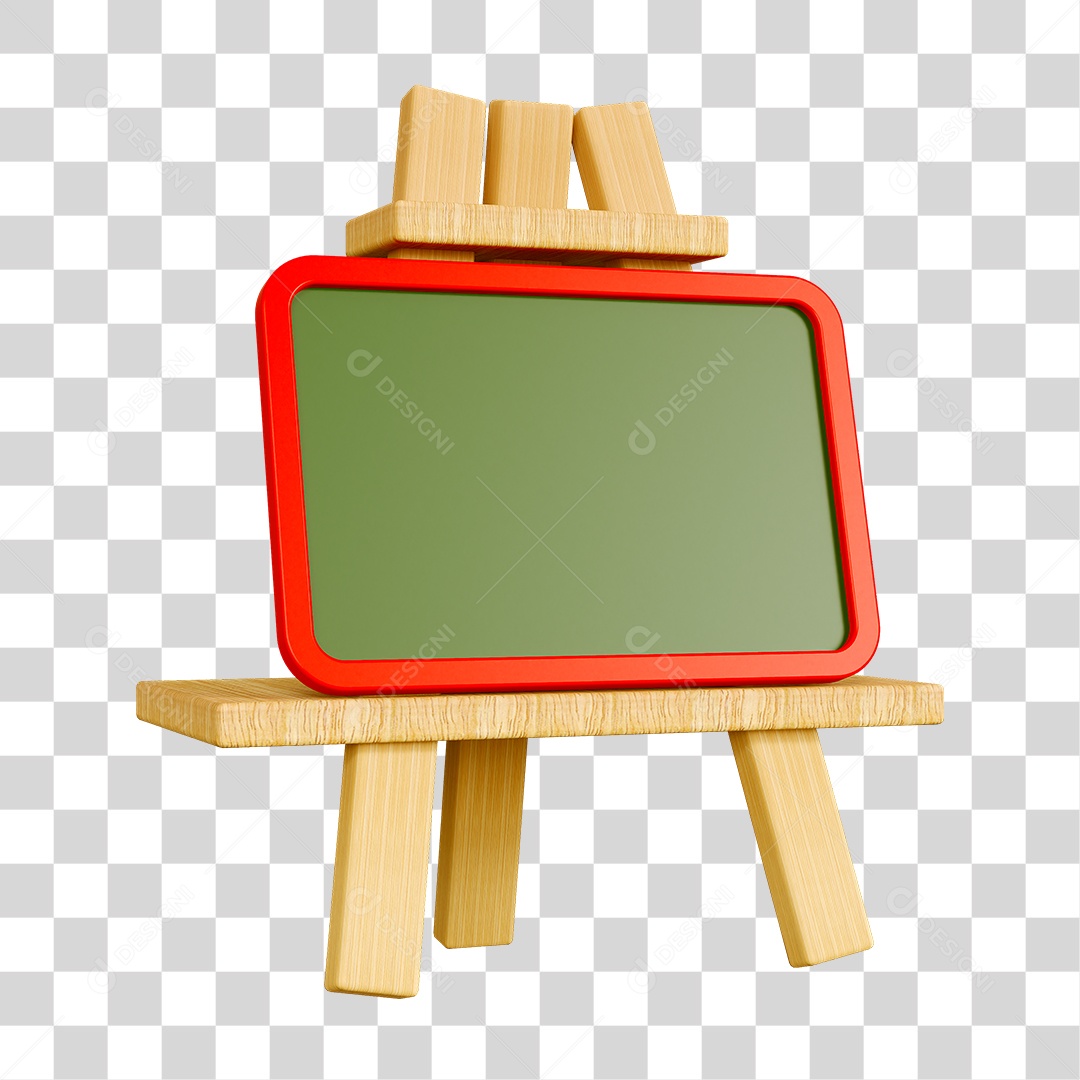 Elemento 3D Quadro Escolar PNG Transparente