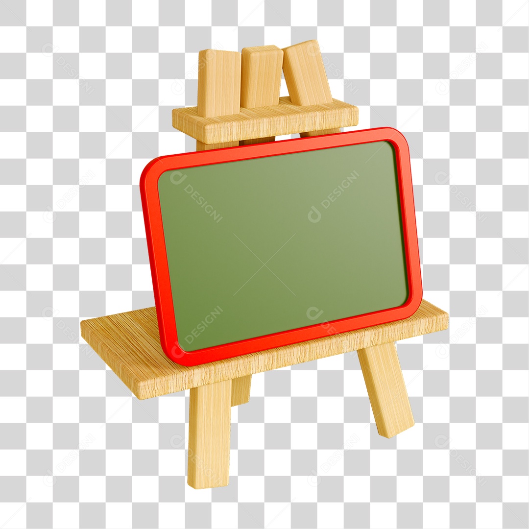 Elemento 3D Quadro Escolar PNG Transparente
