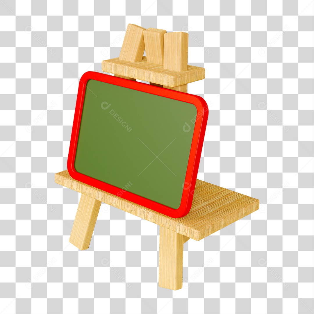 Elemento 3D Quadro Escolar PNG Transparente