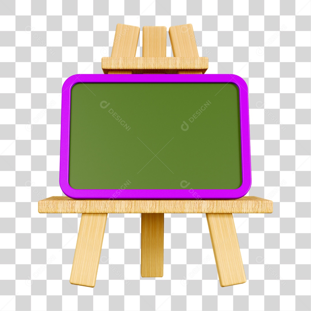Elemento 3D Quadro Escolar PNG Transparente