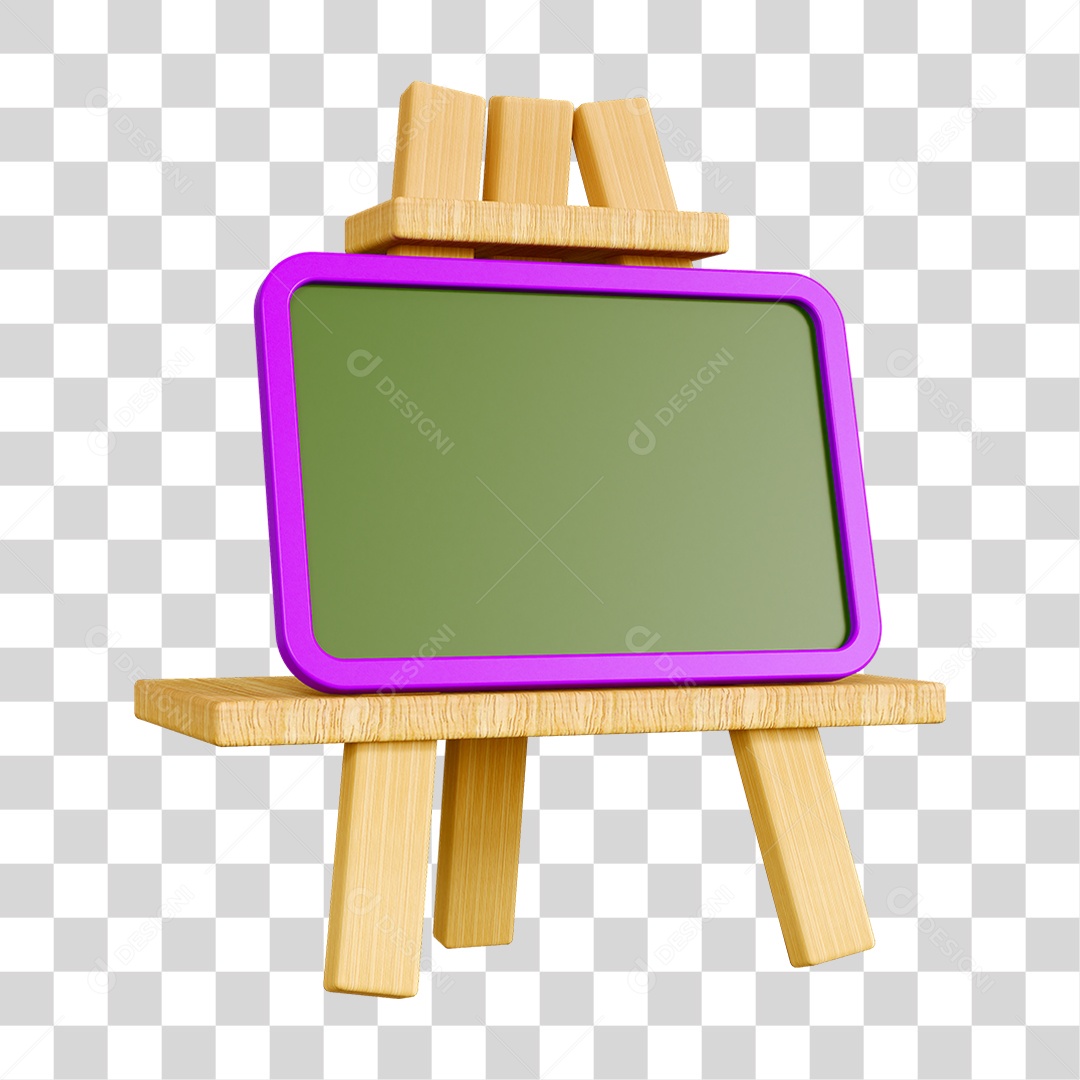 Elemento 3D Quadro Escolar PNG Transparente