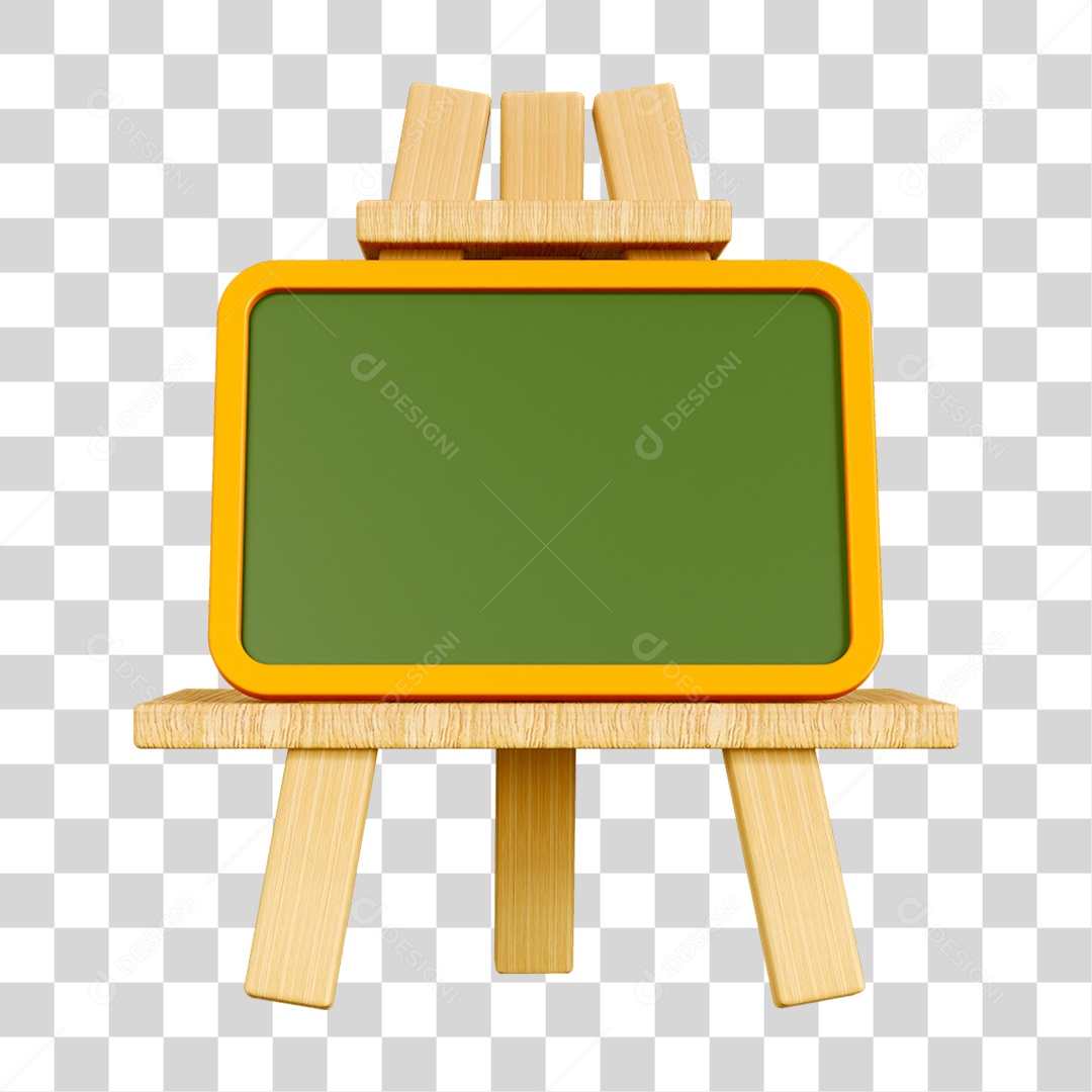Elemento 3D Quadro Escolar PNG Transparente
