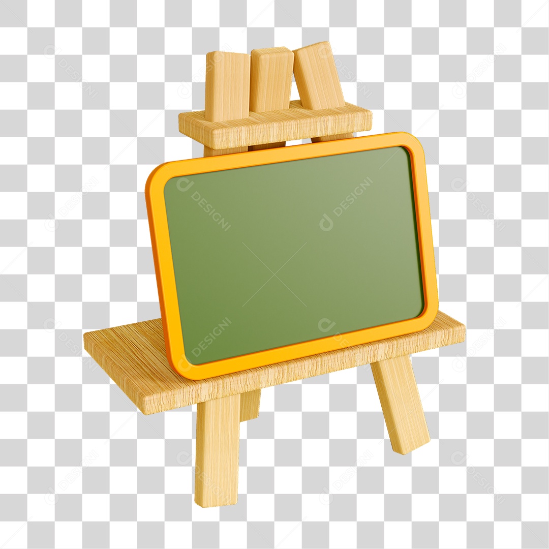 Elemento 3D Quadro Escolar PNG Transparente
