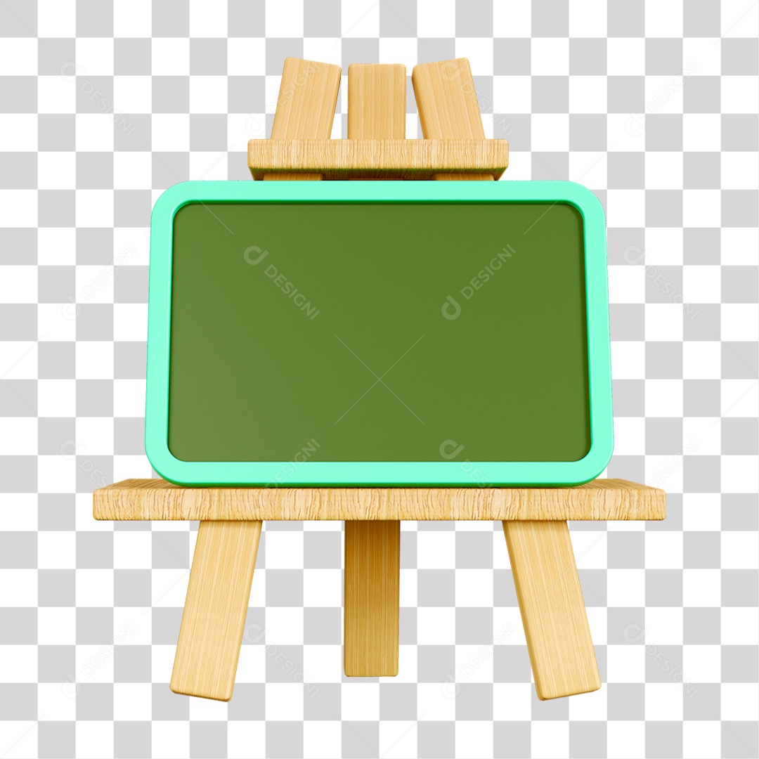Elemento 3D Quadro Escolar PNG Transparente