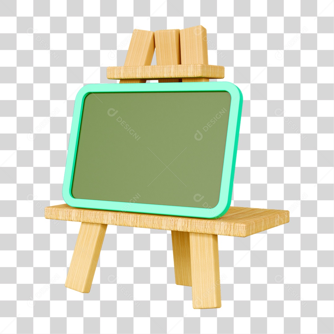 Elemento 3D Quadro Escolar PNG Transparente