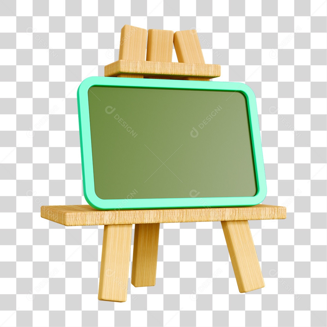 Elemento 3D Quadro Escolar PNG Transparente