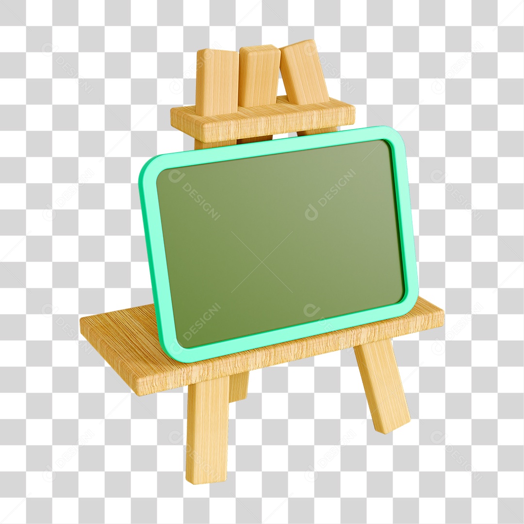 Elemento 3D Quadro Escolar PNG Transparente