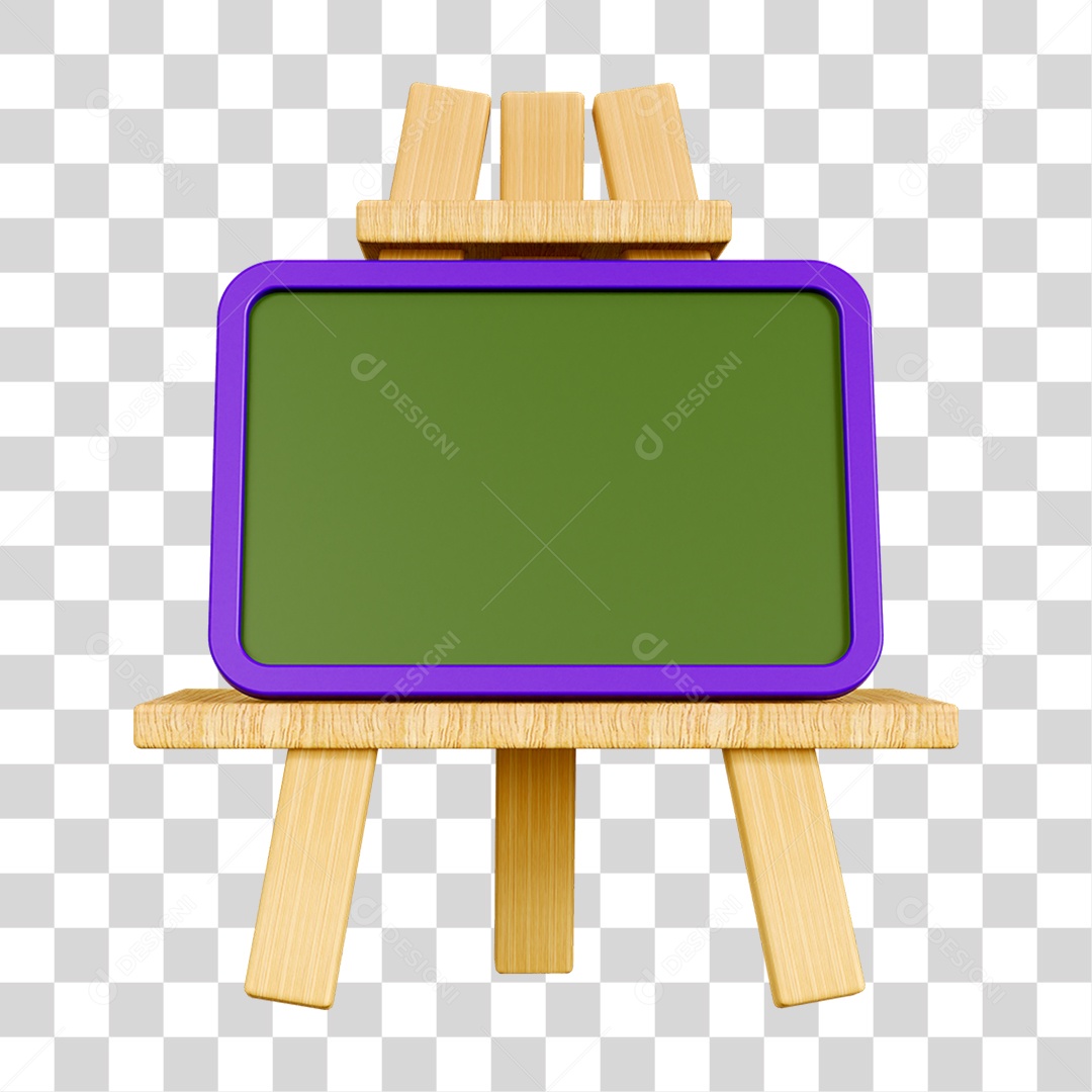Elemento 3D Quadro Escolar PNG Transparente
