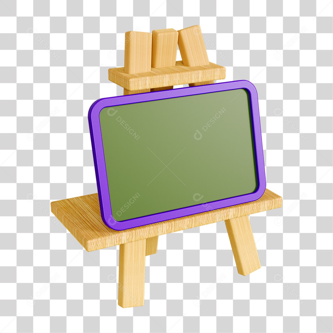 Elemento 3D Quadro Escolar PNG Transparente