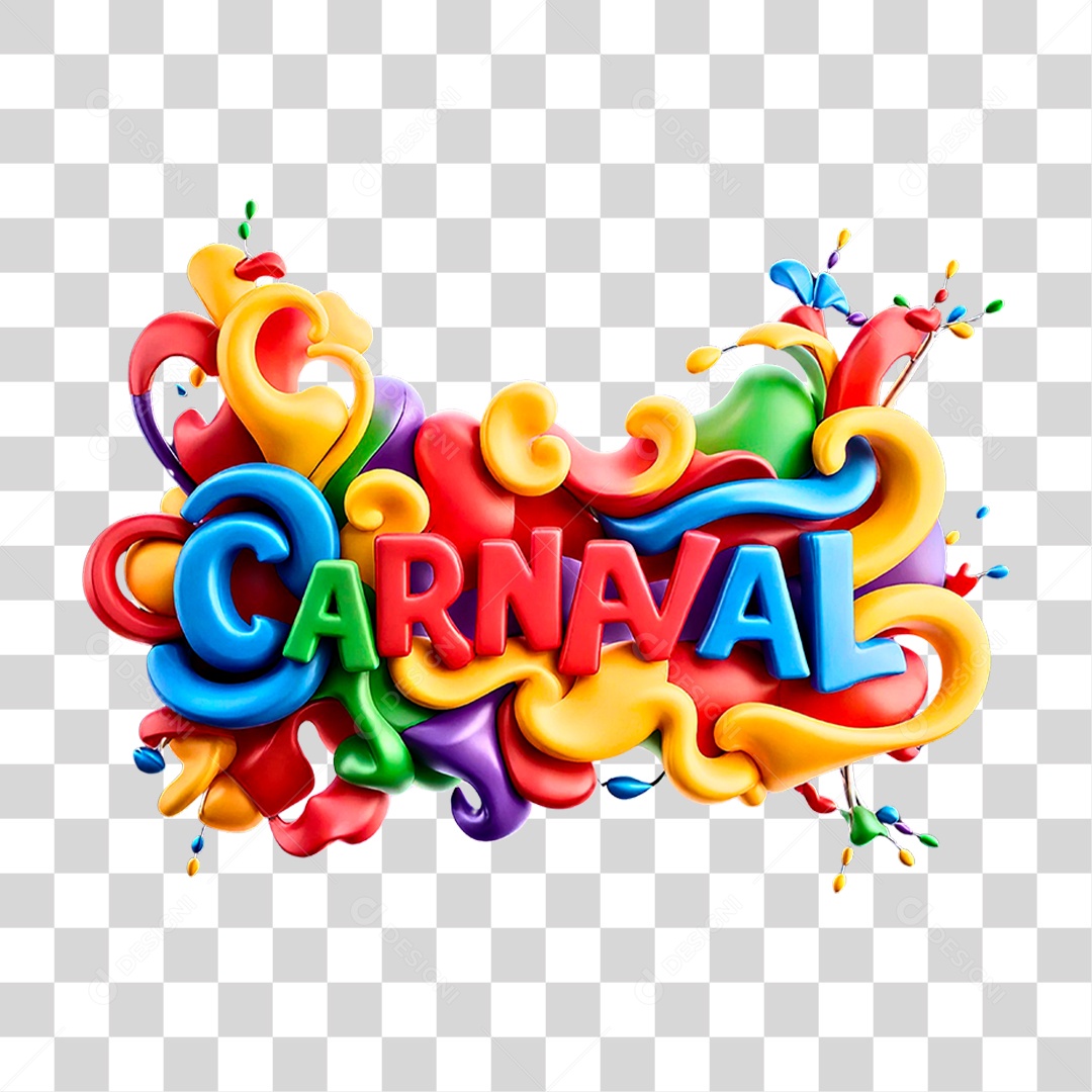 Selo 3D Carnaval PNG Transparente