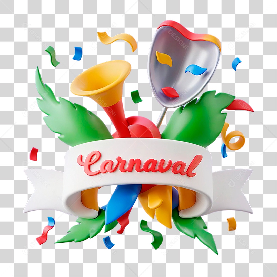 Selo 3D Carnaval PNG Transparente