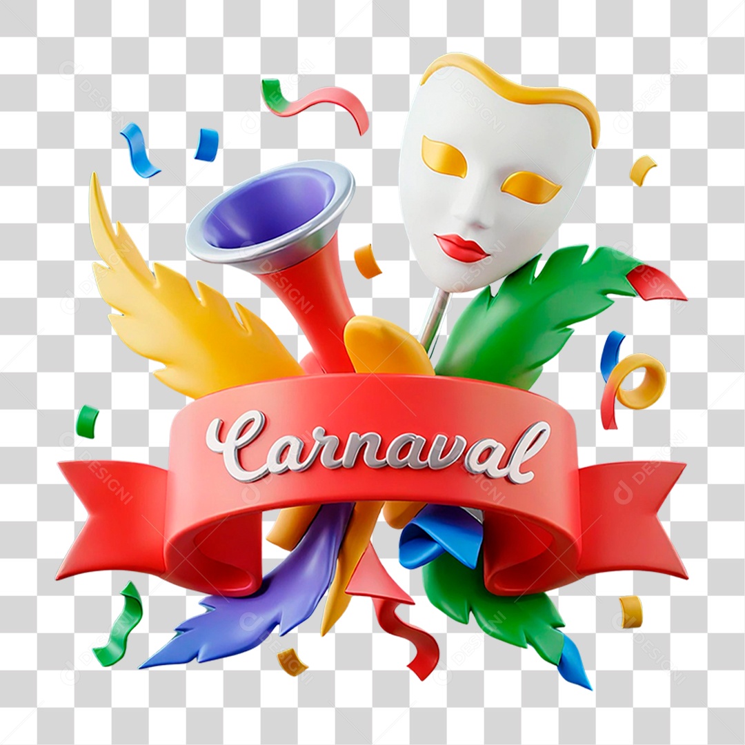 Selo 3D Carnaval PNG Transparente