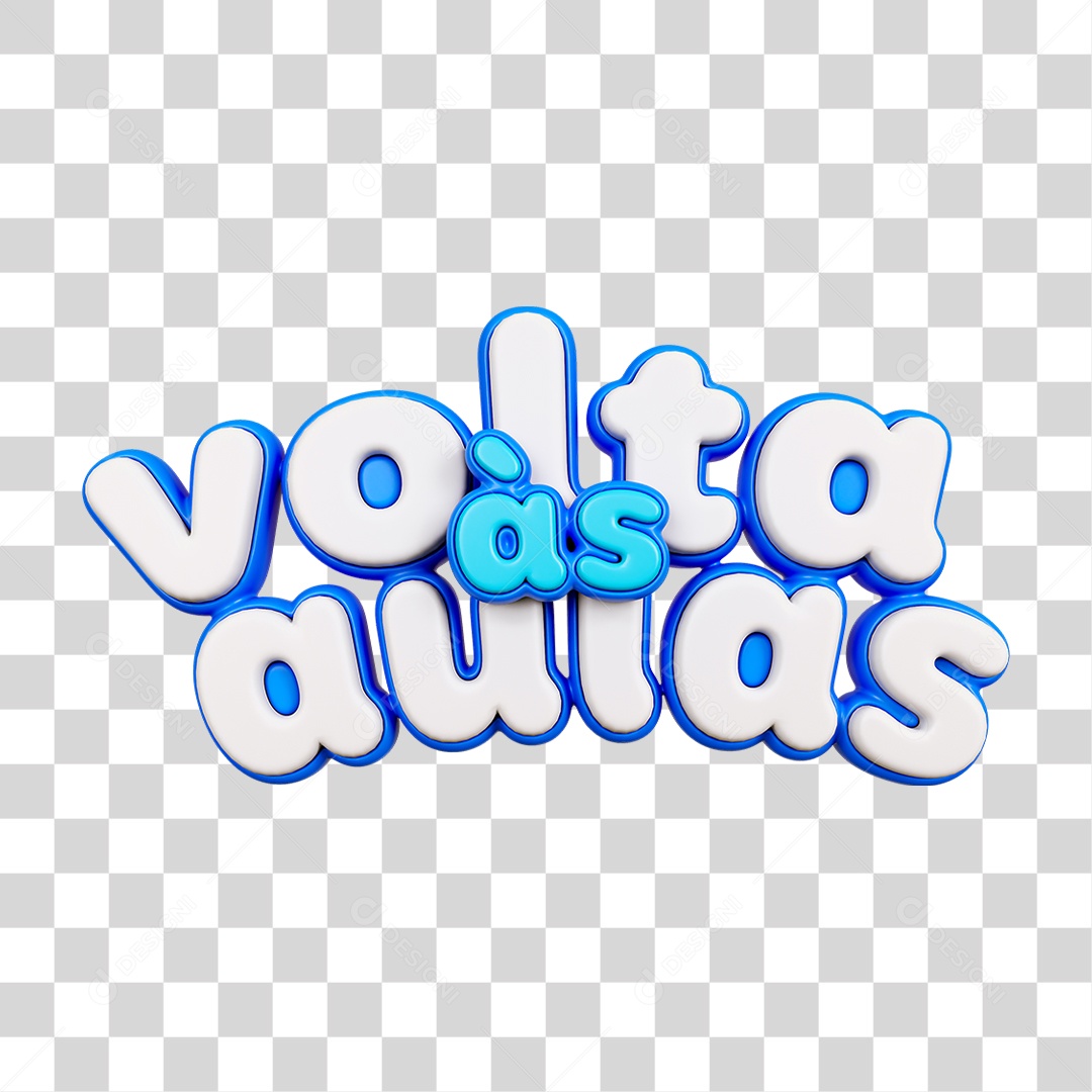 Selo 3D Volta ás Aulas PNG Transparente