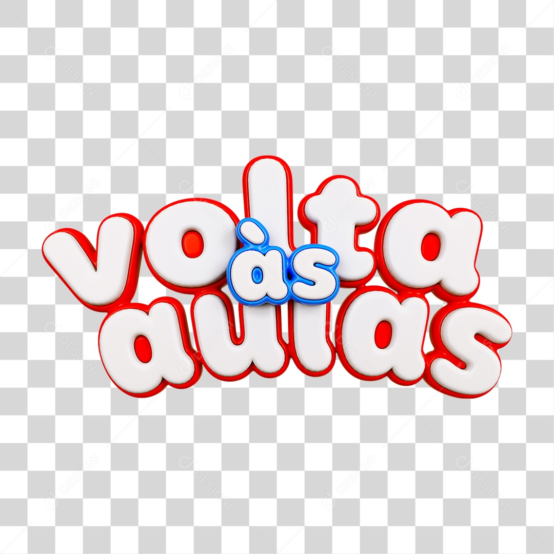 Selo 3D Volta ás Aulas PNG Transparente