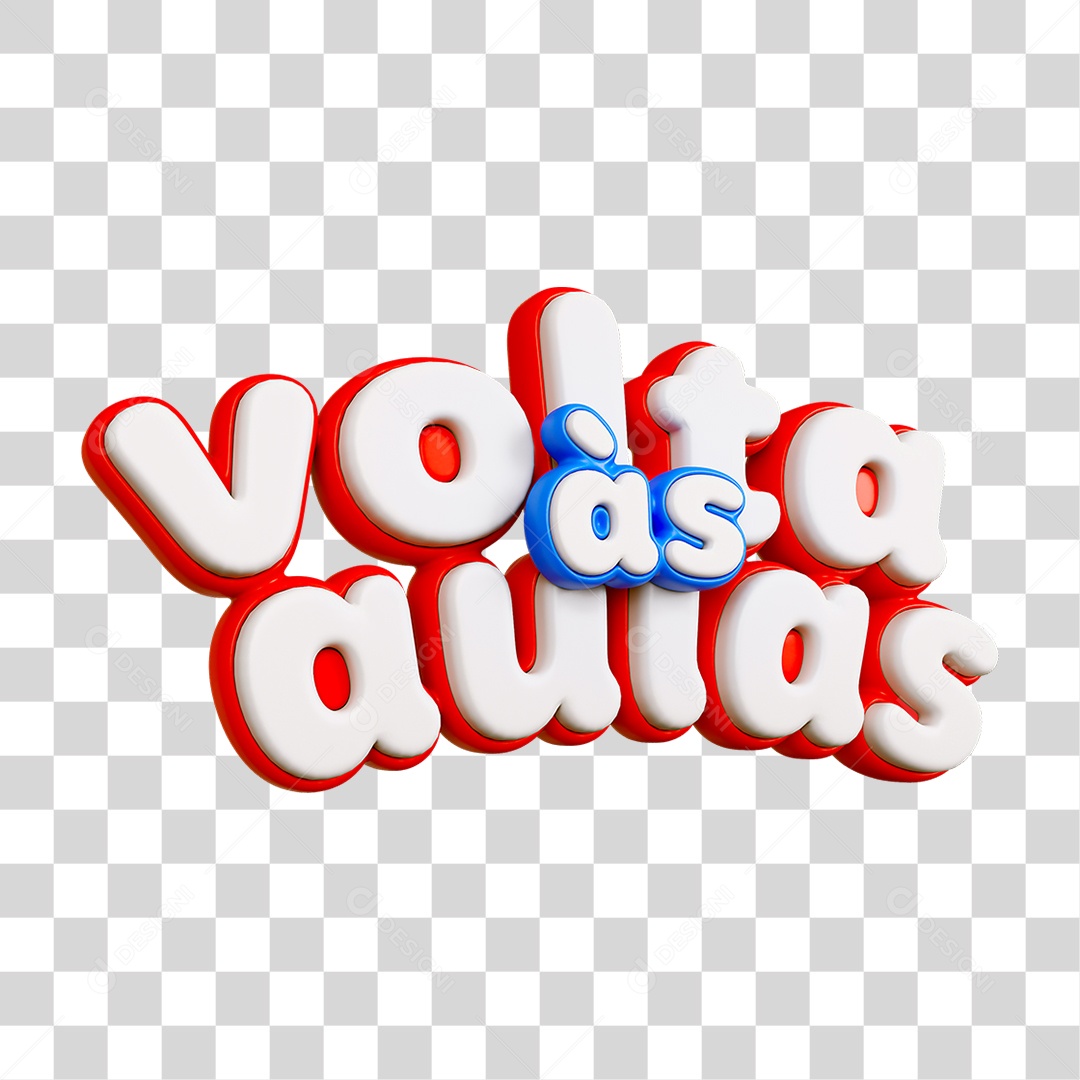 Selo 3D Volta ás Aulas PNG Transparente