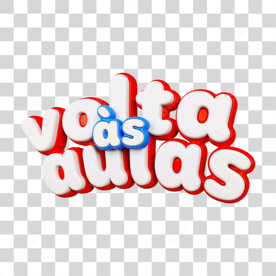 Selo 3D Volta ás Aulas PNG Transparente