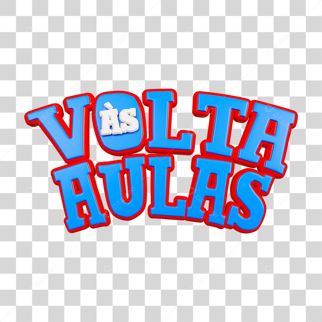 Selo 3D Volta ás Aulas PNG Transparente