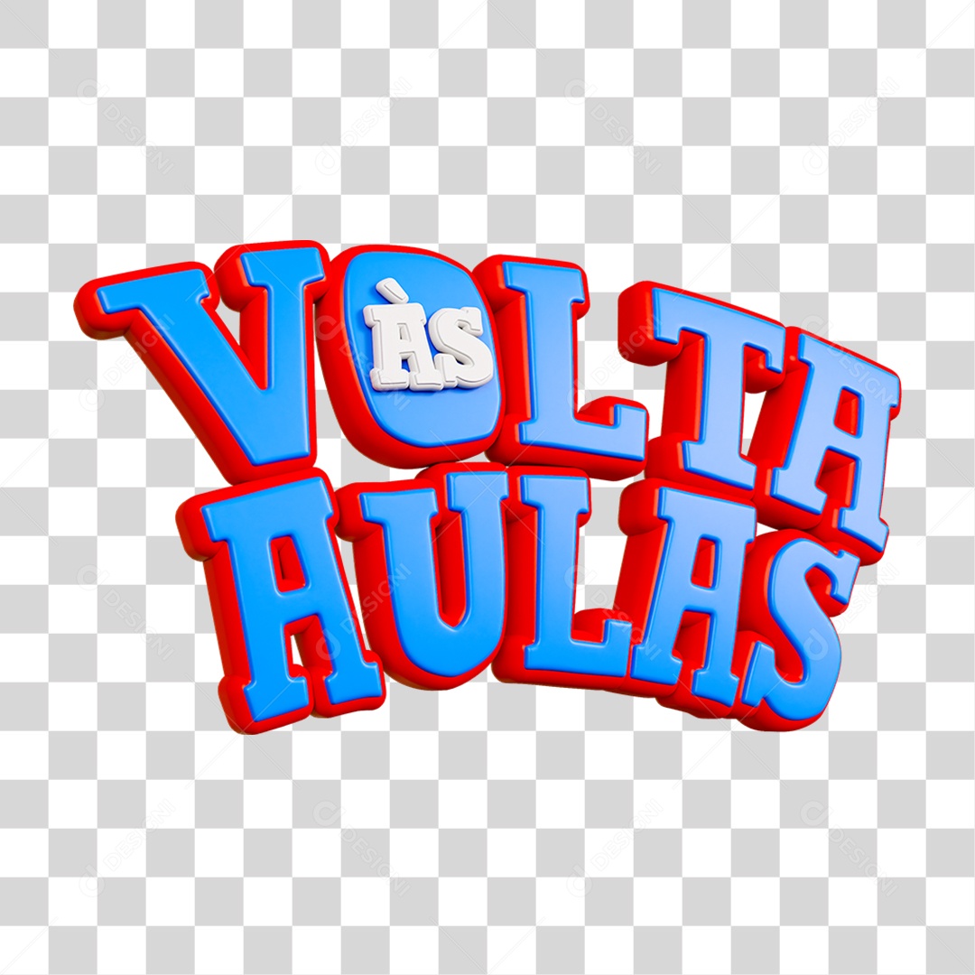 Selo 3D Volta ás Aulas PNG Transparente