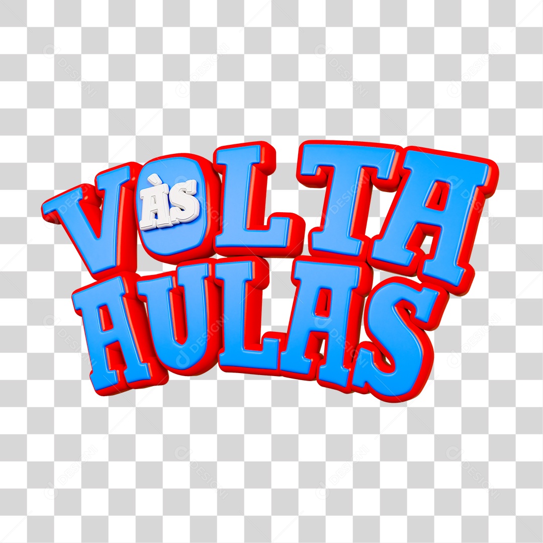 Selo 3D Volta ás Aulas PNG Transparente