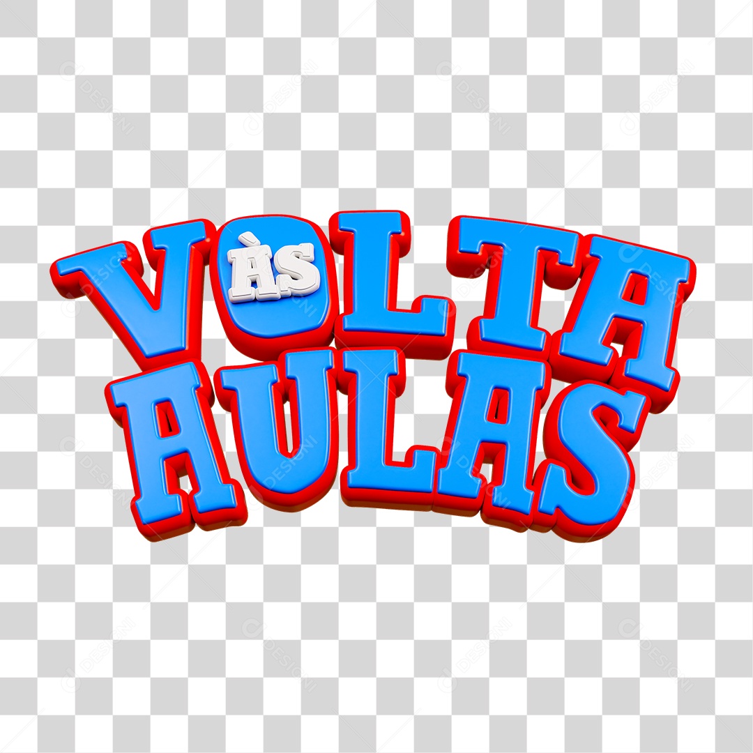 Selo 3D Volta ás Aulas PNG Transparente