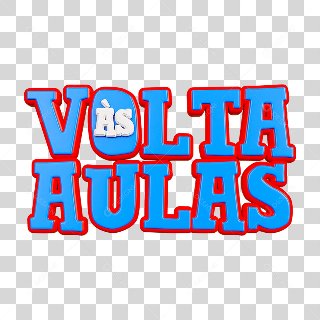 Selo 3D Volta ás Aulas PNG Transparente