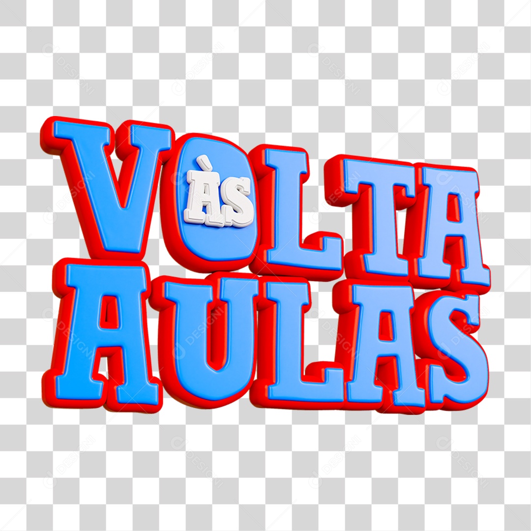 Selo 3D Volta ás Aulas PNG Transparente