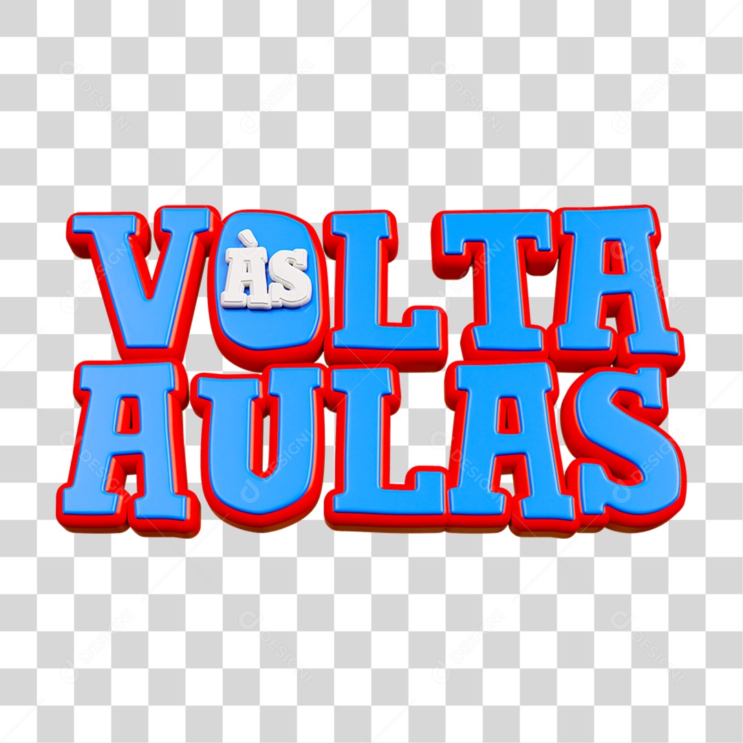 Selo 3D Volta ás Aulas PNG Transparente