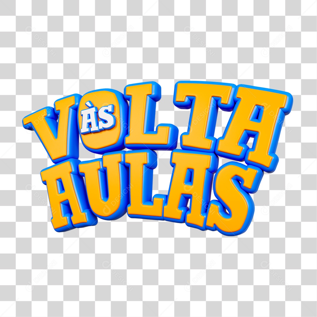 Selo 3D Volta ás Aulas PNG Transparente