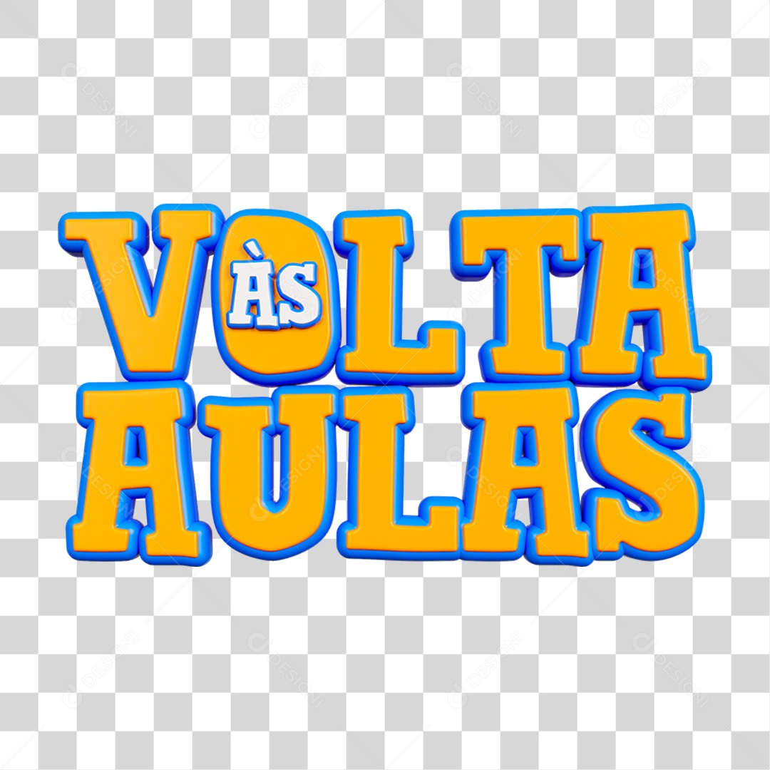 Selo 3D Volta ás Aulas PNG Transparente