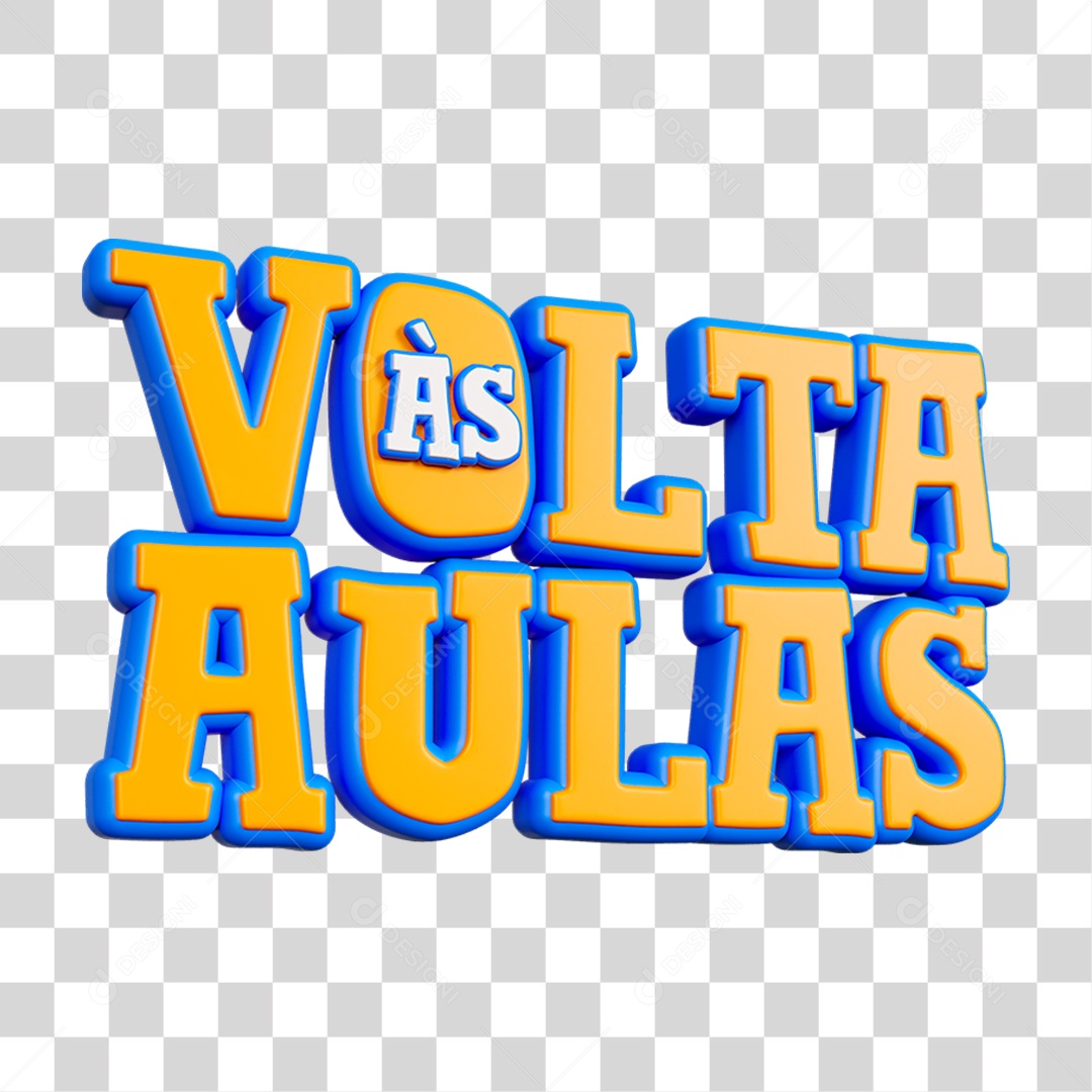 Selo 3D Volta ás Aulas PNG Transparente