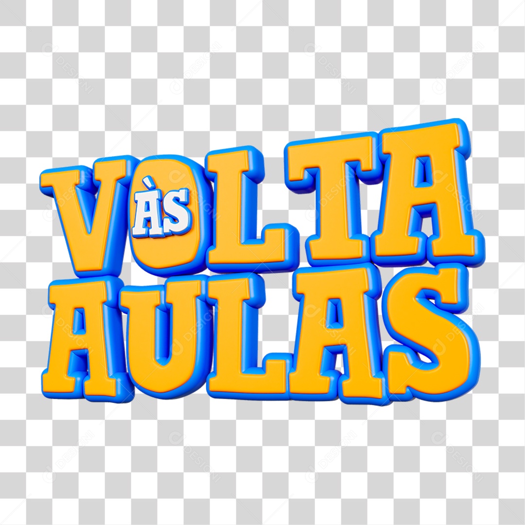 Selo 3D Volta ás Aulas PNG Transparente