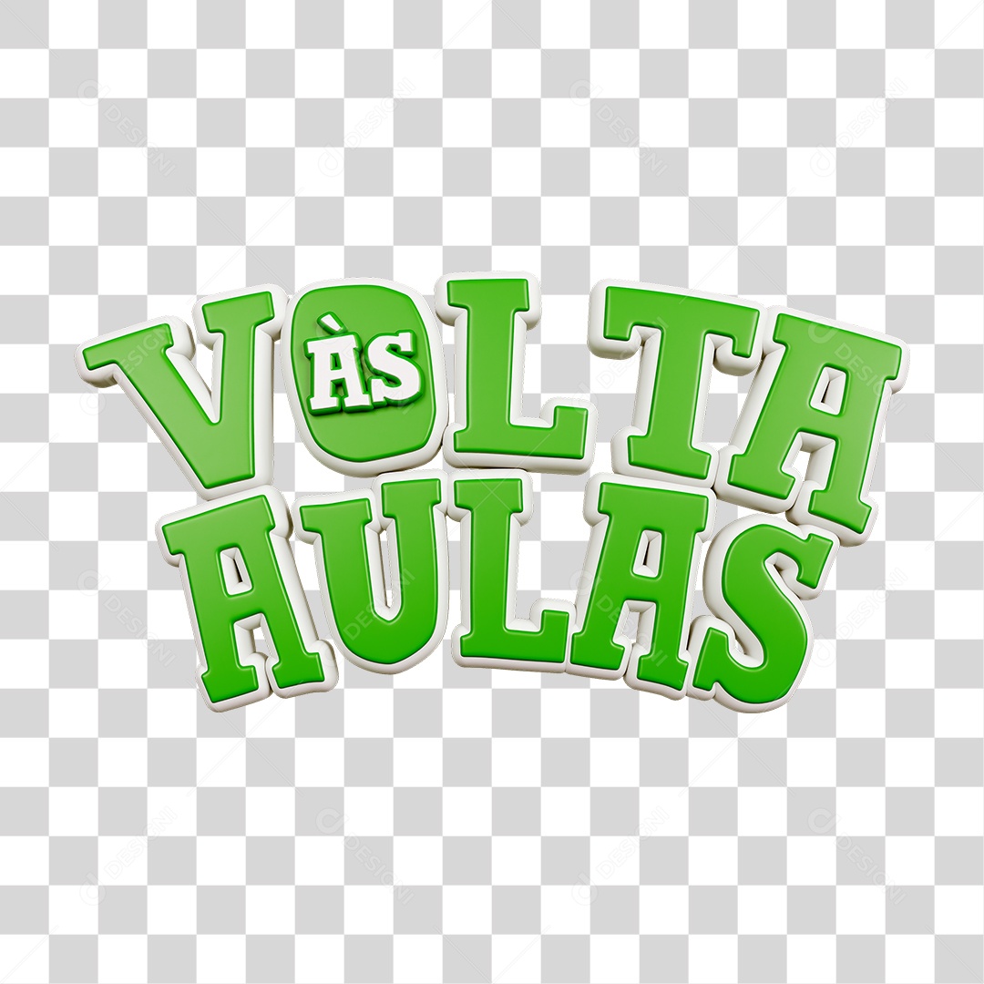 Selo 3D Volta ás Aulas PNG Transparente