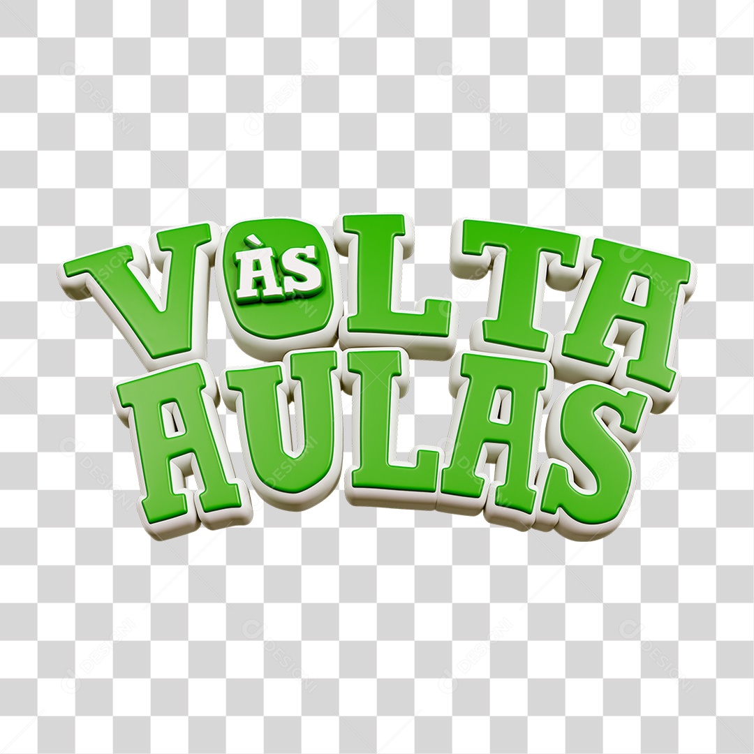 Selo 3D Volta ás Aulas PNG Transparente