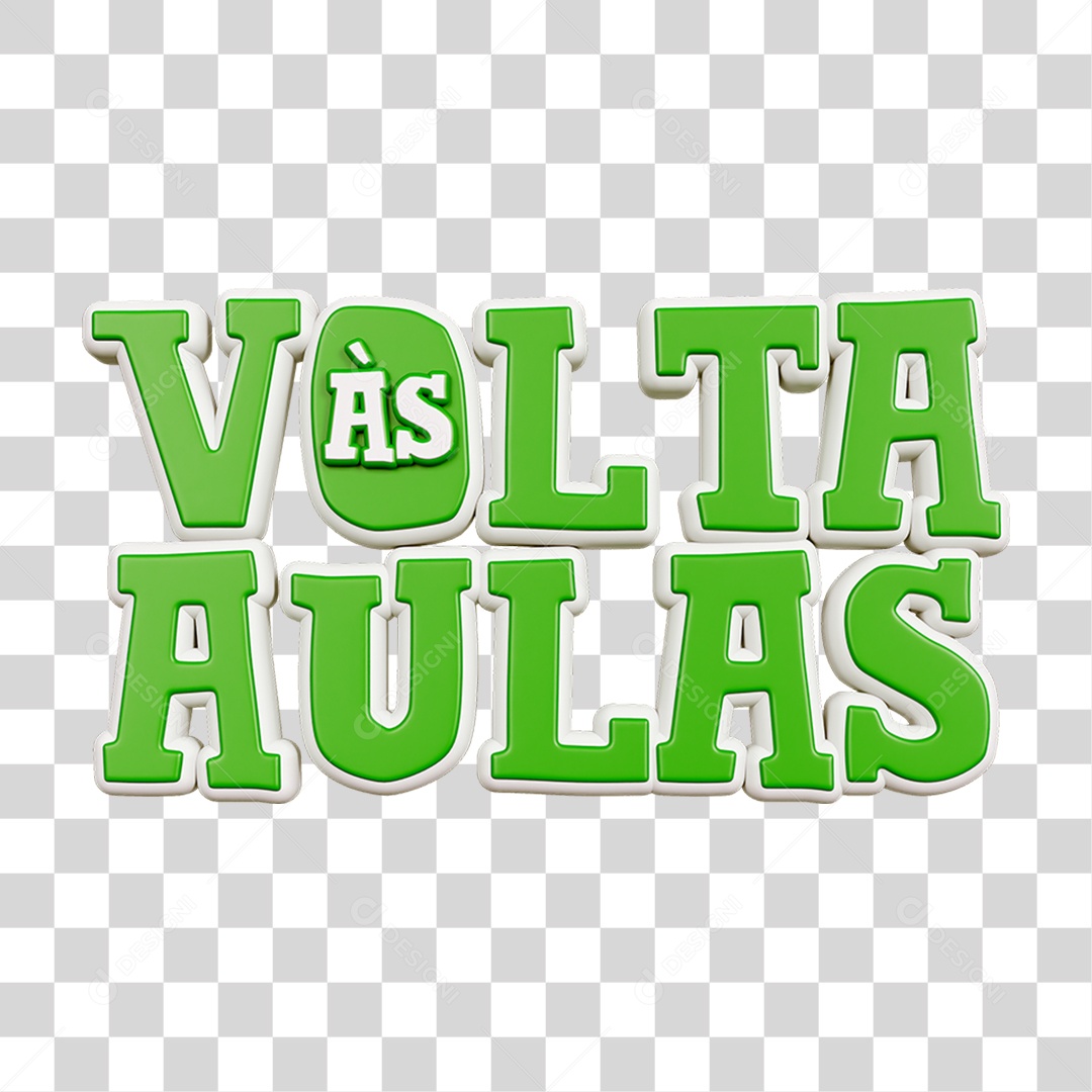 Selo 3D Volta ás Aulas PNG Transparente