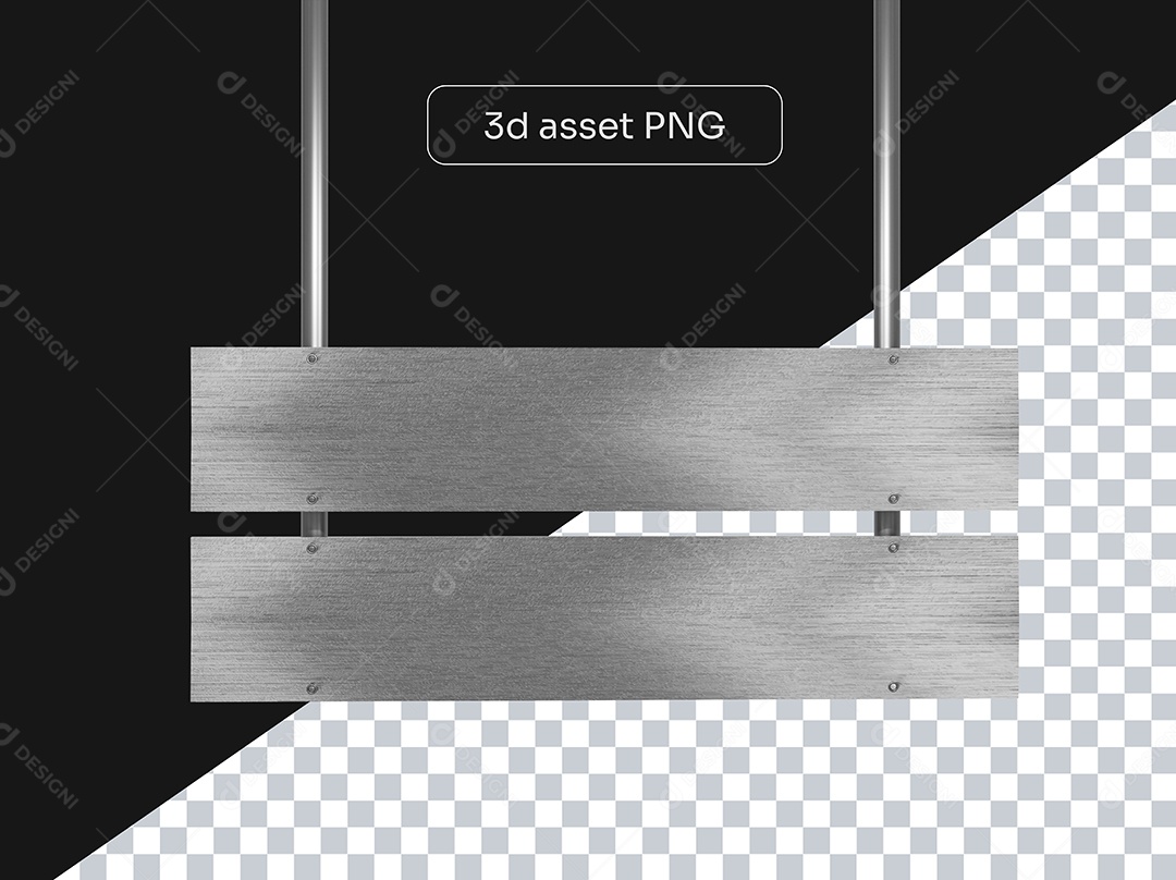 Elemento 3D Placa de Metal para Composição PSD