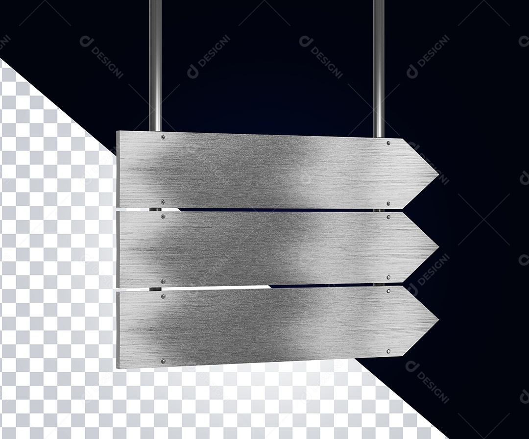 Elemento 3D Placa de Metal para Composição PSD